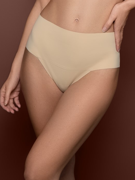 Трусы стринги BYE BRA Waist Control Thong (Beige)