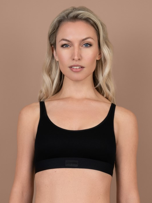 Бюстгальтер-топ с плотной чашкой BYE BRA Natural Rib (Black)