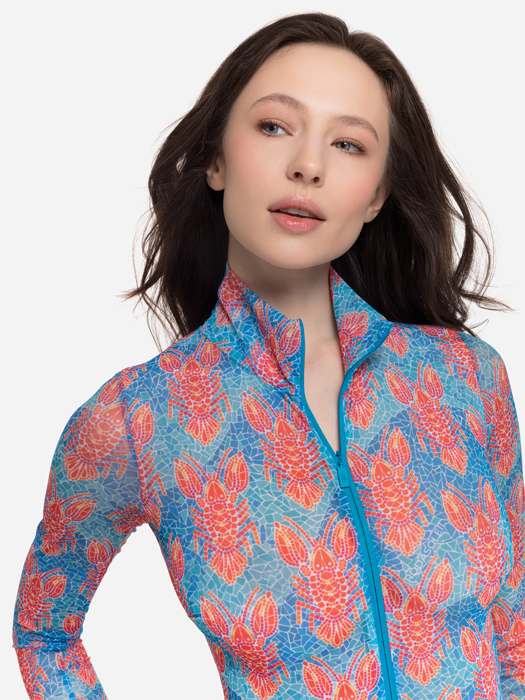 Слитный купальник с рукавом и молнией Rodasoleil "Омар" 