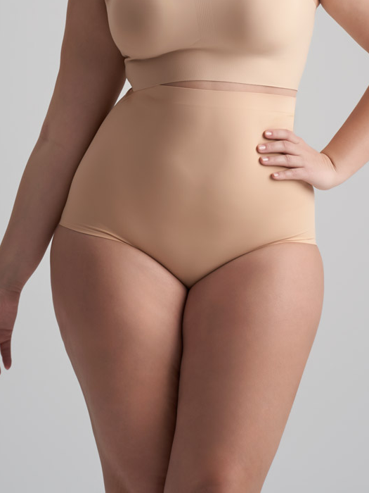 Трусы высокие BYE BRA Invisible High Waist Brief (Beige)
