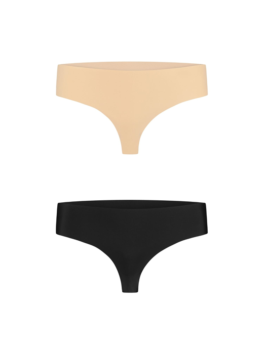 Трусы BYE BRA Invisible Thong (2 Pack: Beige, Black)