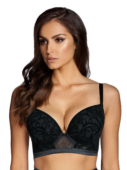 Бюстгальтер Ewa Bien Velvet Push Up Longline P214 (Черный) – фото 2