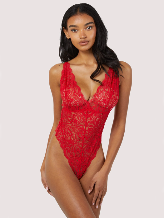 Боди Wolf & Whistle Ariana Lace Plunge (Red)