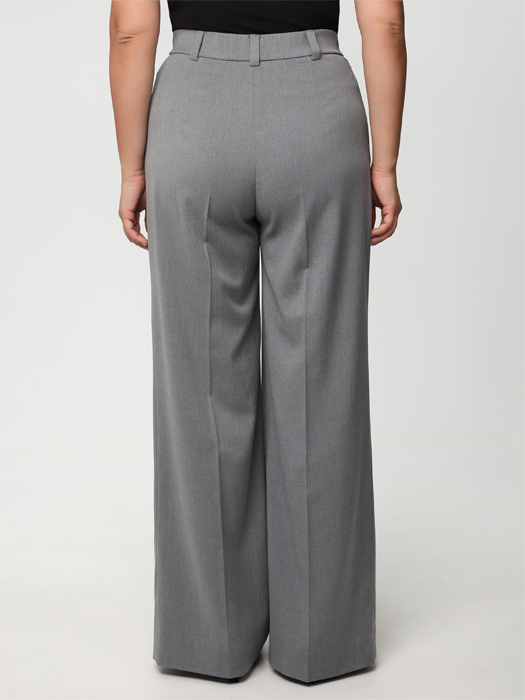 Брюки-палаццо с защипами (Серый)