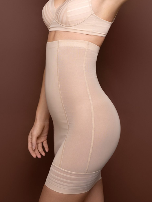 Юбка моделирующая BYE BRA Powermesh High Waist Skirt (Beige)