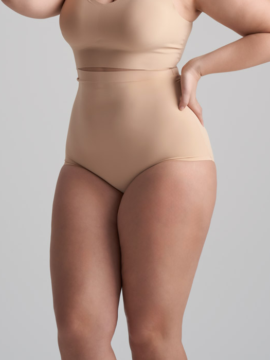 Трусы высокие BYE BRA Invisible High Waist Brief (Beige)