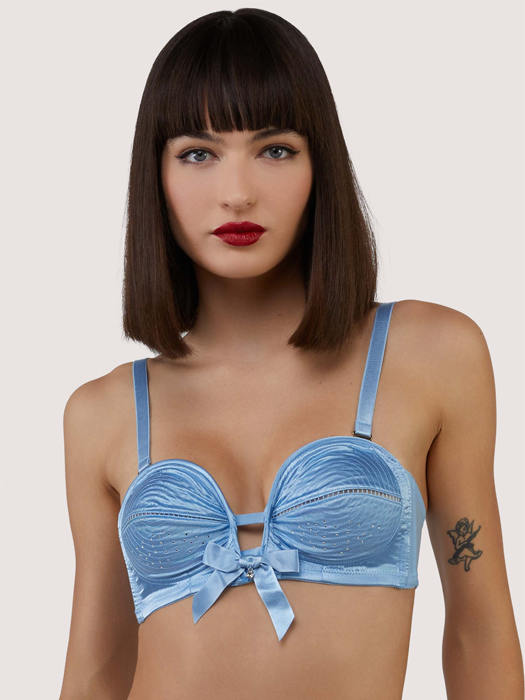 Бюстгальтер Bettie Page Dorothy Baby Diamanté Set (Blue)