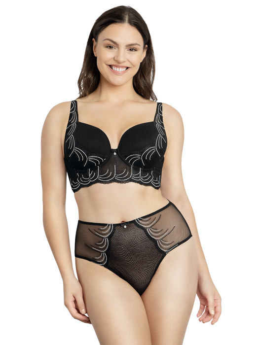 Полукорсет с твердой чашкой Pearl Parfait (Black)