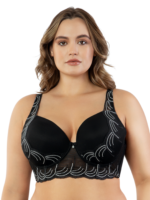 Полукорсет с твердой чашкой Pearl Parfait (Black)