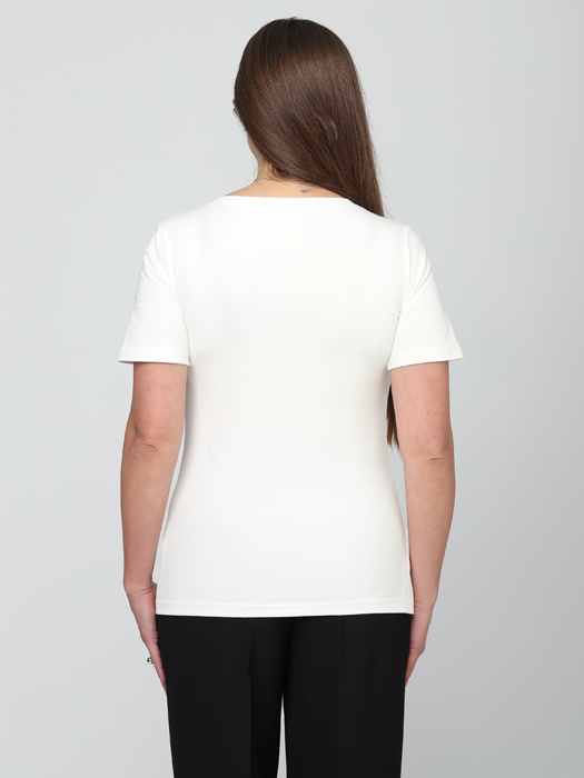 Футболка с вырезом (Молочный)