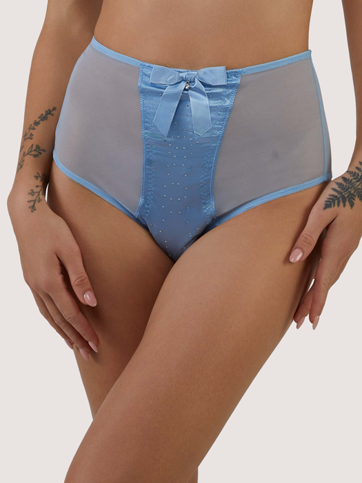 Трусы высокие Bettie Page Dorothy Baby Diamanté (Голубой) – фото 1