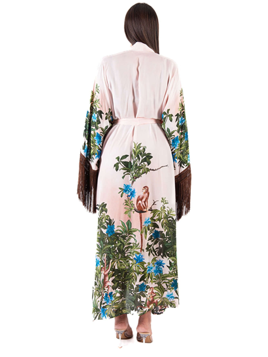 Туника пляжная длинная с бахромой District Fantasia (Пудра)