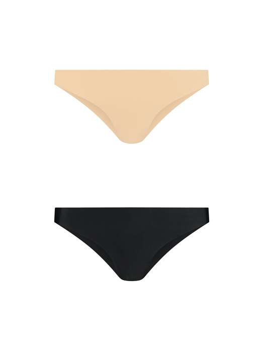 Трусы BYE BRA Invisible Brazilian (2 Pack: Beige, Black)