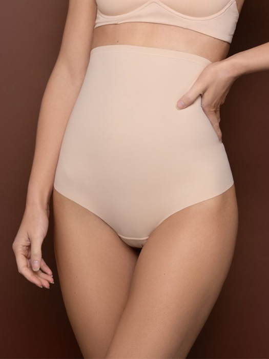 Моделирующие стринги BYE BRA Sculpting High Waist Thong (Beige)