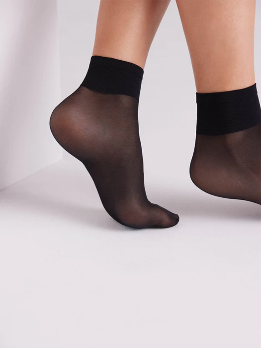 Носки Ysabel Mora 2-Pack Ankle Socks With Anti-Pressure Cuffs 20 Den (Black)