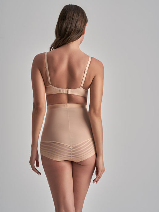 Трусы корректирующие BYE BRA Powermesh High Waist Brief (Beige)