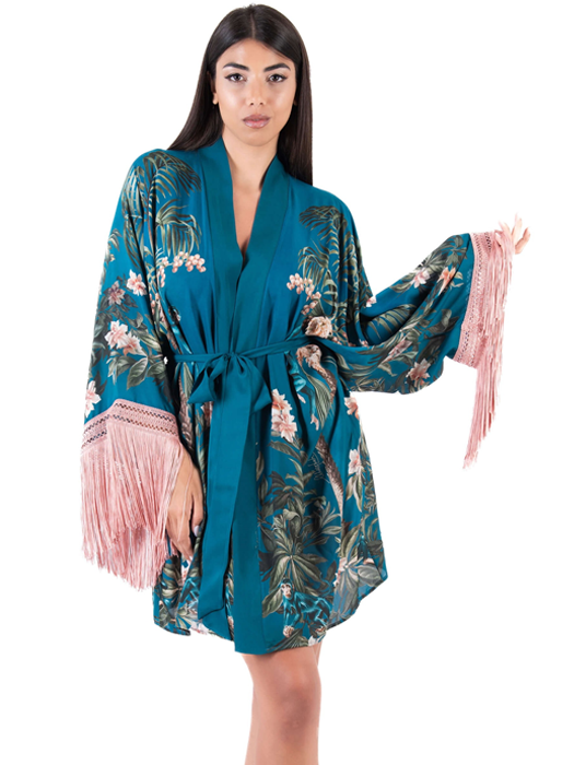 Туника пляжная с бахромой District Fantasia (Бирюзовый)