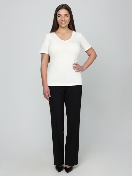 Футболка с вырезом (Молочный)