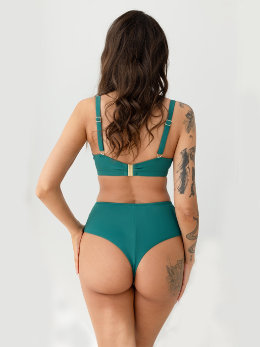 Низ купальника бразильяно высокие Kris Line Tarifa (Bottle Green)