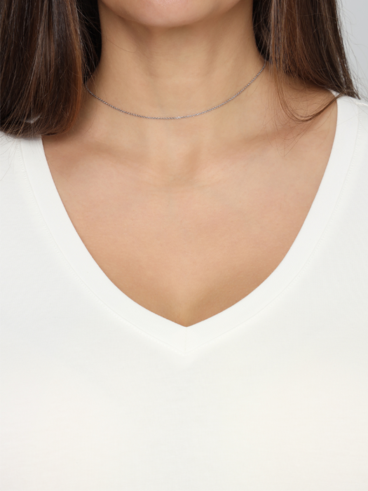 Футболка с вырезом (Молочный)