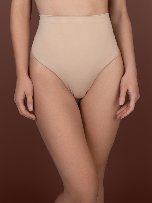 Стринги BYE BRA Soft Touch Seamless Mid Waist Thong (Beige)