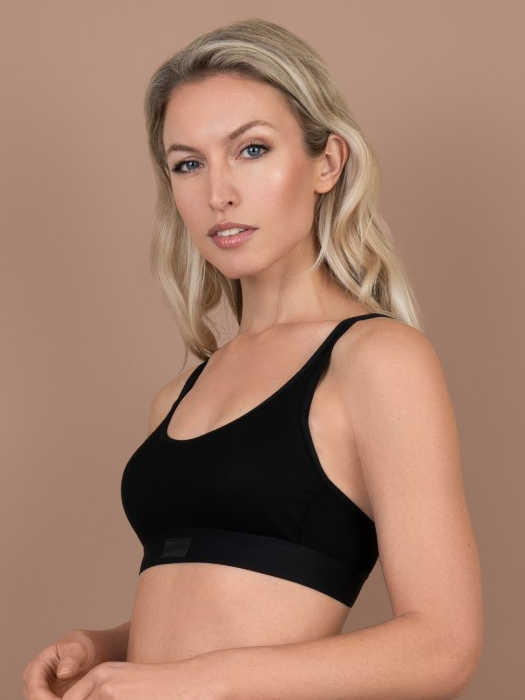 Бюстгальтер-топ с плотной чашкой BYE BRA Natural Rib (Black)