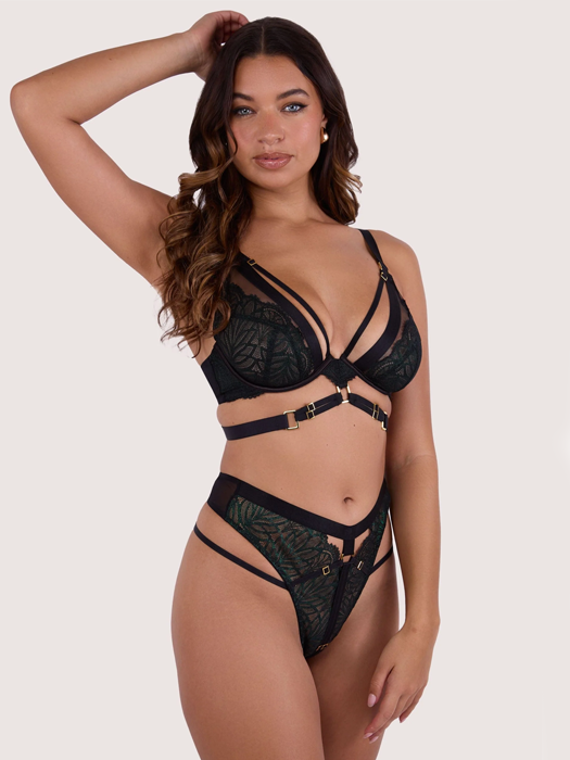 Бюстгальтер с мягкой чашкой Playful Promises Tabitha Plunge (Dark Green)