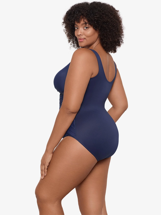 Слитный купальник Miraclesuit Plus Size Crossover One Piece (Midnight)