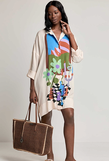 Платье David Kaia Maxi Shirt Dress (Multicolor)