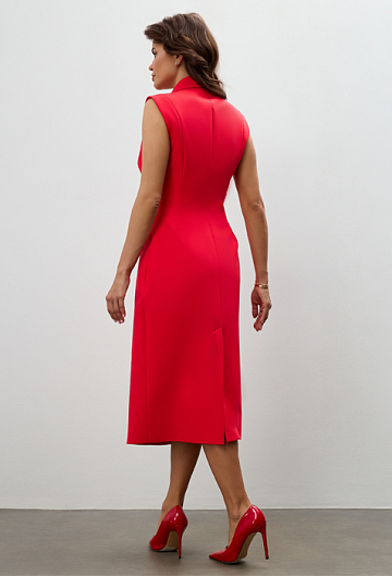 Платье приталенное (Красный)