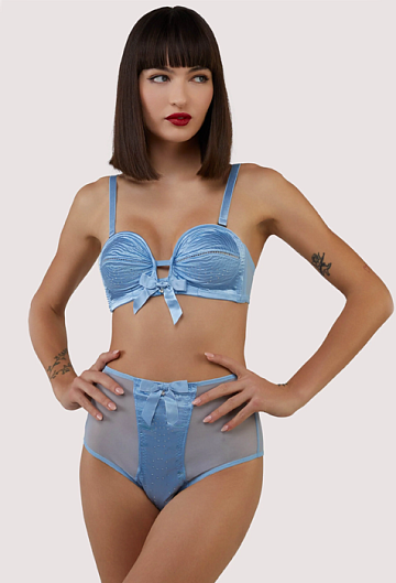 Бюстгальтер Bettie Page Dorothy Baby Diamanté Set (Blue) – фото 1