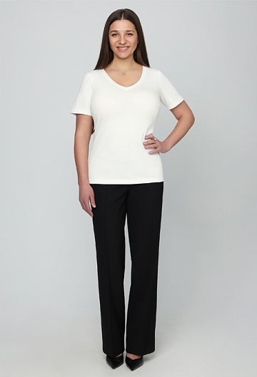 Футболка с вырезом (Молочный)