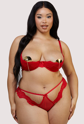 Бюстгальтер Eliza Lace Trim Quarter Cup Bra (Красный) – фото 4