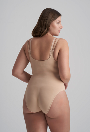 Боди BYE BRA Soft Touch Seamless Bodysuit Open Bust (Beige)