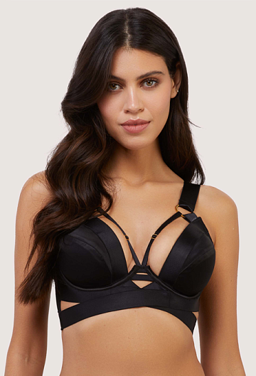 Бюстгальтер Playful Promises Etta Longline Padded Plunge (Black)