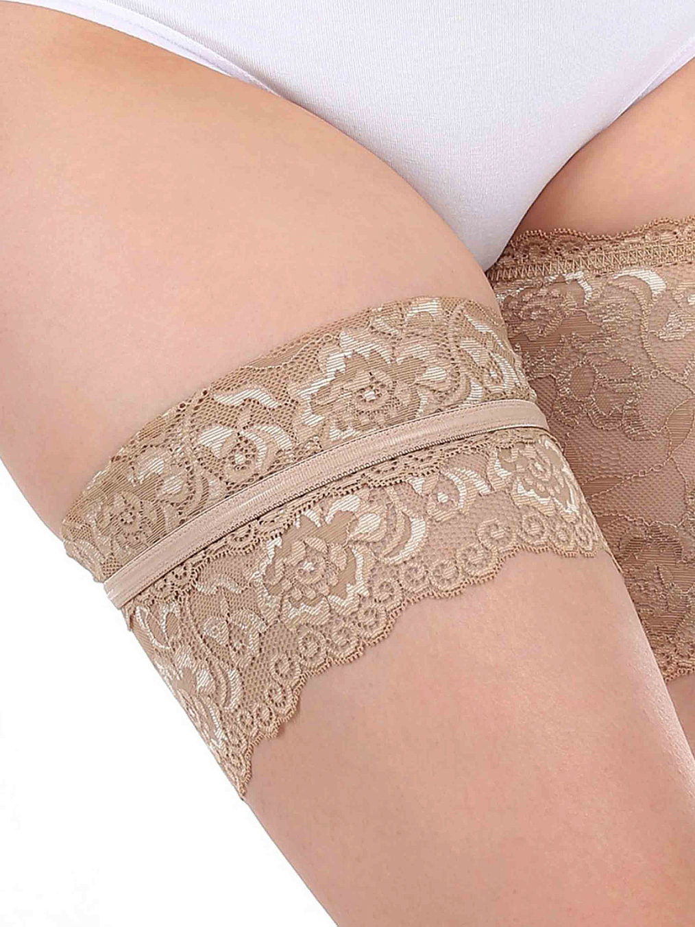 Кружевные повязки на бедра Hidlace (Телесный)