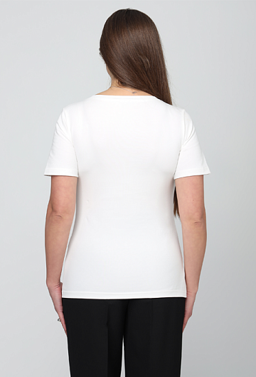 Футболка с вырезом (Молочный)