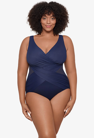 Слитный купальник Miraclesuit Plus Size Crossover One Piece (Midnight)