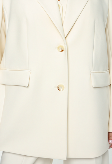 Однобортный жакет свободного кроя (Молочный)