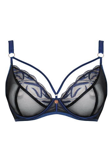 Бюстгальтер Scantilly Submission Plunge Bra (Black/Blue)