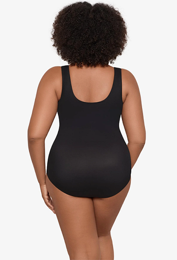 Слитный купальник Miraclesuit Plus Size Crossover One Piece (Black)