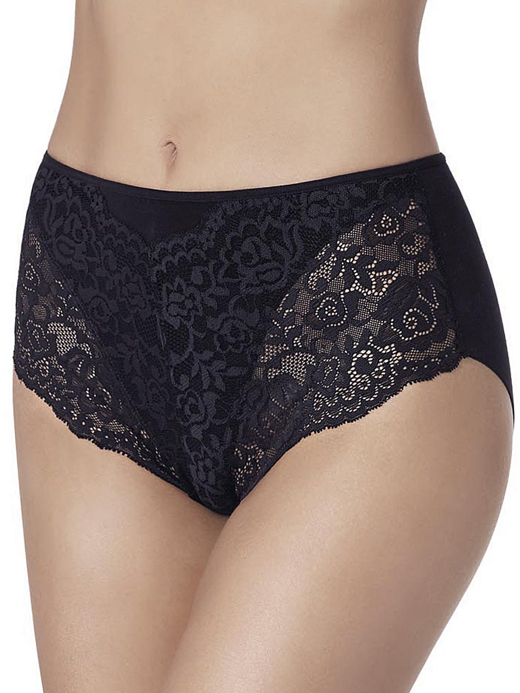 Трусы высокие Lace Cotton Band Janira (Black)