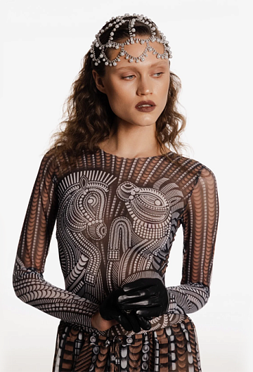 Слитный купальник с рукавом Rodasoleil "Год лошади" 