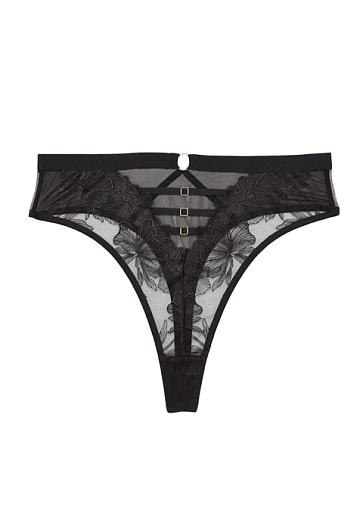 Трусы стринги высокие Playful Promises Eleanor (Black)