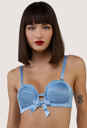 Бюстгальтер Bettie Page Dorothy Baby Diamanté Set (Blue)