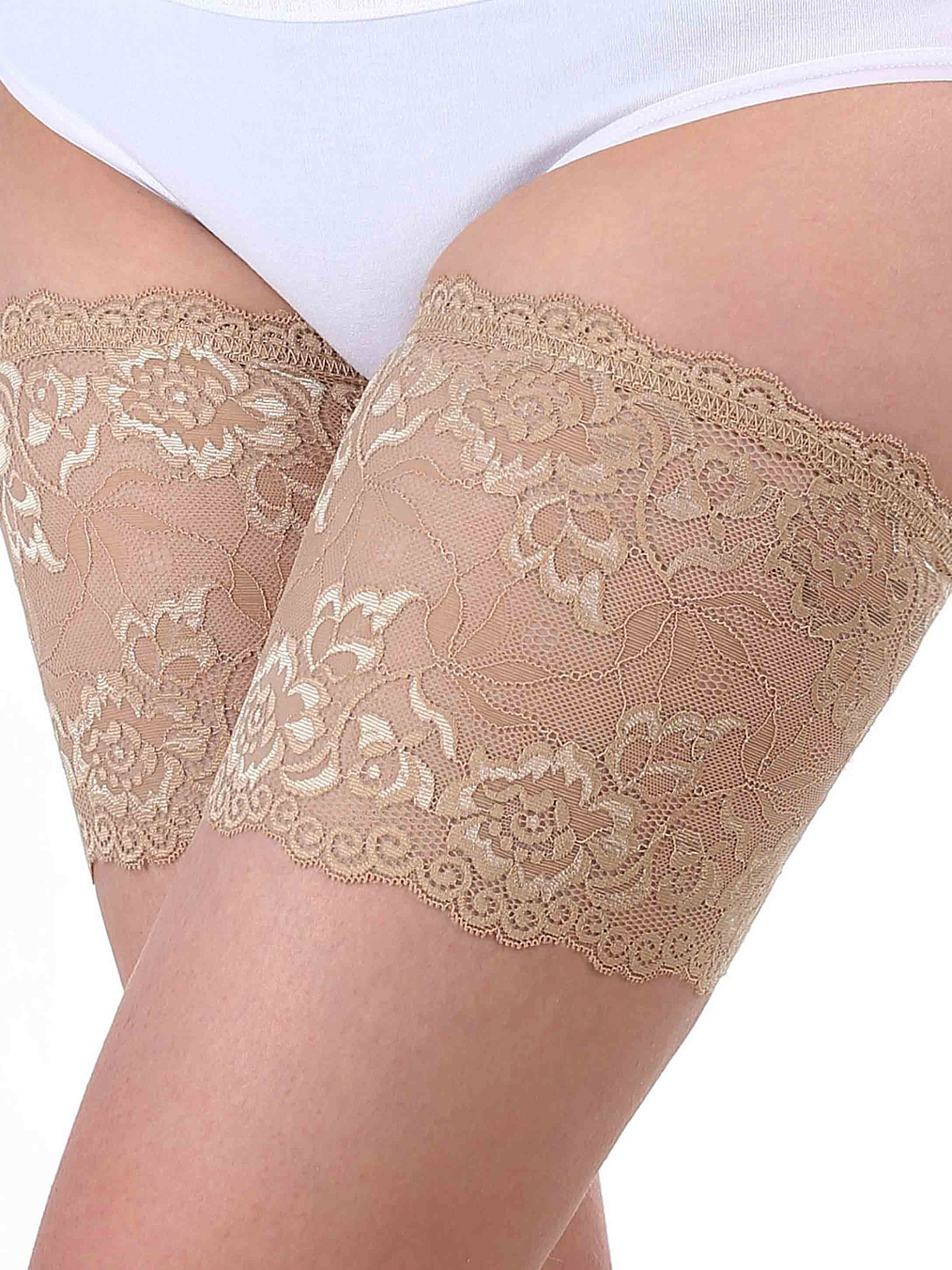 Кружевные повязки на бедра Hidlace (Телесный)