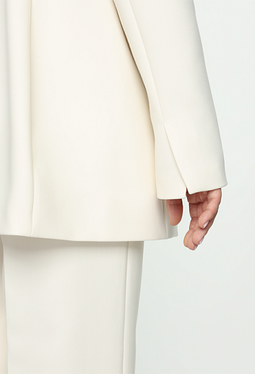 Однобортный жакет свободного кроя (Молочный)