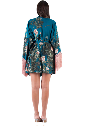 Туника пляжная с бахромой District Fantasia (Бирюзовый)