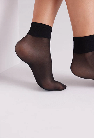 Носки Ysabel Mora 2-Pack Ankle Socks With Anti-Pressure Cuffs 20 Den (Black)