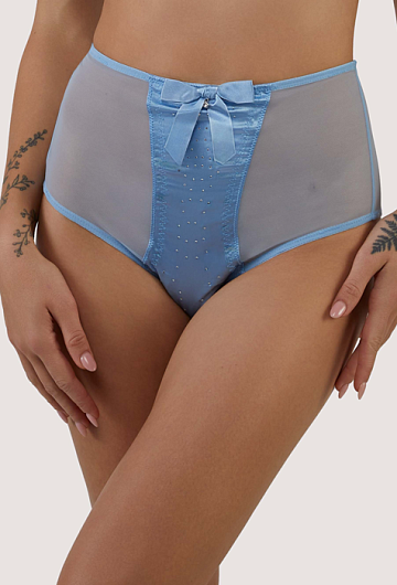 Трусы высокие Bettie Page Dorothy Baby Diamanté (Голубой) – фото 1